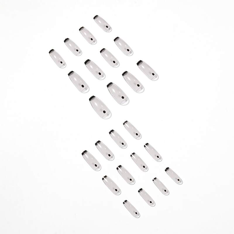 

24pcs Clear Fake Nail, Multicolor