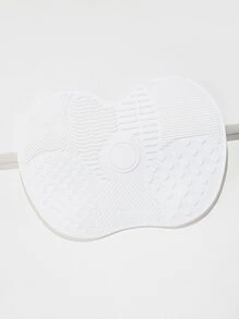 RANCAI 1 件小号硅胶化妆刷清洁垫，化妆刷清洁垫，化妆品清洁垫，便携式清洗工具，带吸盘，适用于化妆刷 - 白色 - 查看 3