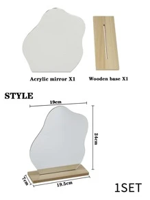 1pc Desktop Makeup Mirror Y2K-Style Cosmetic Mirror, Vanity Mirror, Living Room Home Bedroom Bathroom House Decor, Travel Stuff, Wedding, Party, Birthday, Gifts For Men Mom Dad Best Friends Teacher, New Years, Accessories, Funny Gift,Cheap,Stocking Stuffers,Makeup,Makeup Tools,Cheap Stuff,Gifts,Gifts For Women,Christmas Gifts - Silver - View 4