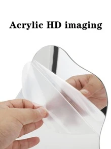 1pc Desktop Makeup Mirror Y2K-Style Cosmetic Mirror, Vanity Mirror, Living Room Home Bedroom Bathroom House Decor, Travel Stuff, Wedding, Party, Birthday, Gifts For Men Mom Dad Best Friends Teacher, New Years, Accessories, Funny Gift,Cheap,Stocking Stuffers,Makeup,Makeup Tools,Cheap Stuff,Gifts,Gifts For Women,Christmas Gifts - Silver - View 3