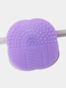 1入方形矽膠化妝刷清潔墊 - 淡紫色 - 查看 2