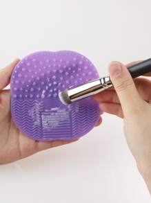 1入方形矽膠化妝刷清潔墊 - 淡紫色 - 查看 1