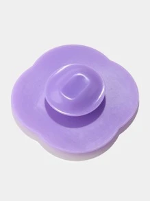 1入方形矽膠化妝刷清潔墊 - 淡紫色 - 查看 3