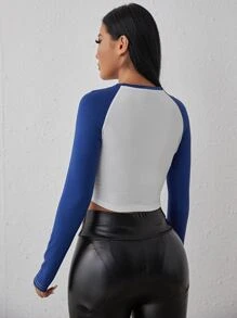 SHEIN SXY Áo thun nữ Khối Màu Lá thư Giải trí - trắng - Xem 2