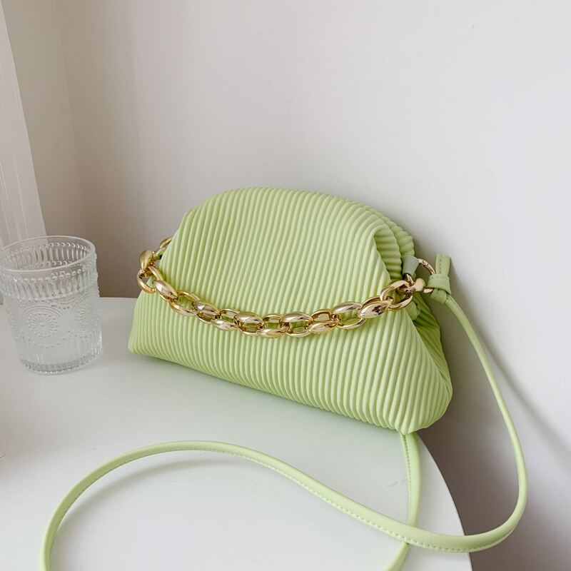 

Chain Satchel Bag, Green