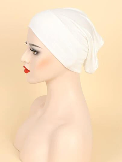 Silk-Like Solid Color Slip-On Base Layer Cap, Simple & Practical Multipurpose