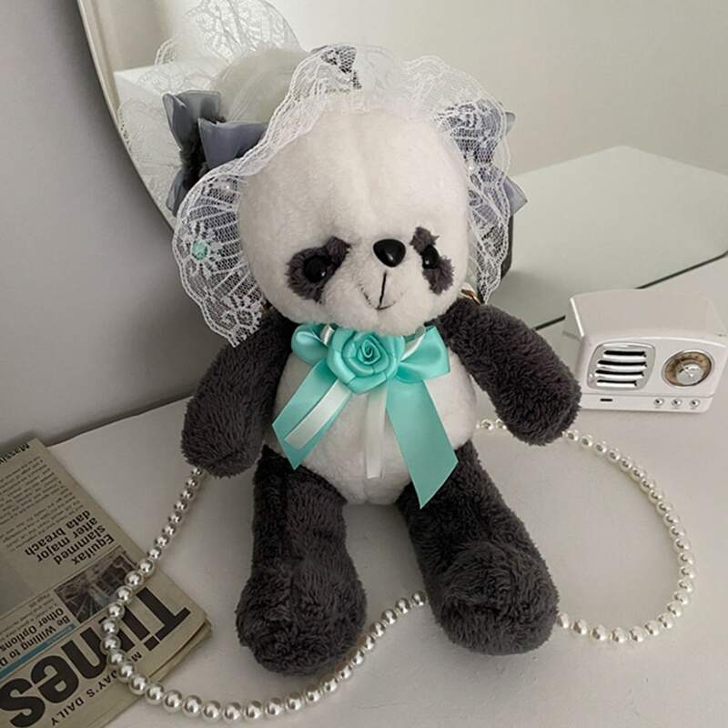 

Fluffy Bear Crossbody Bag, White