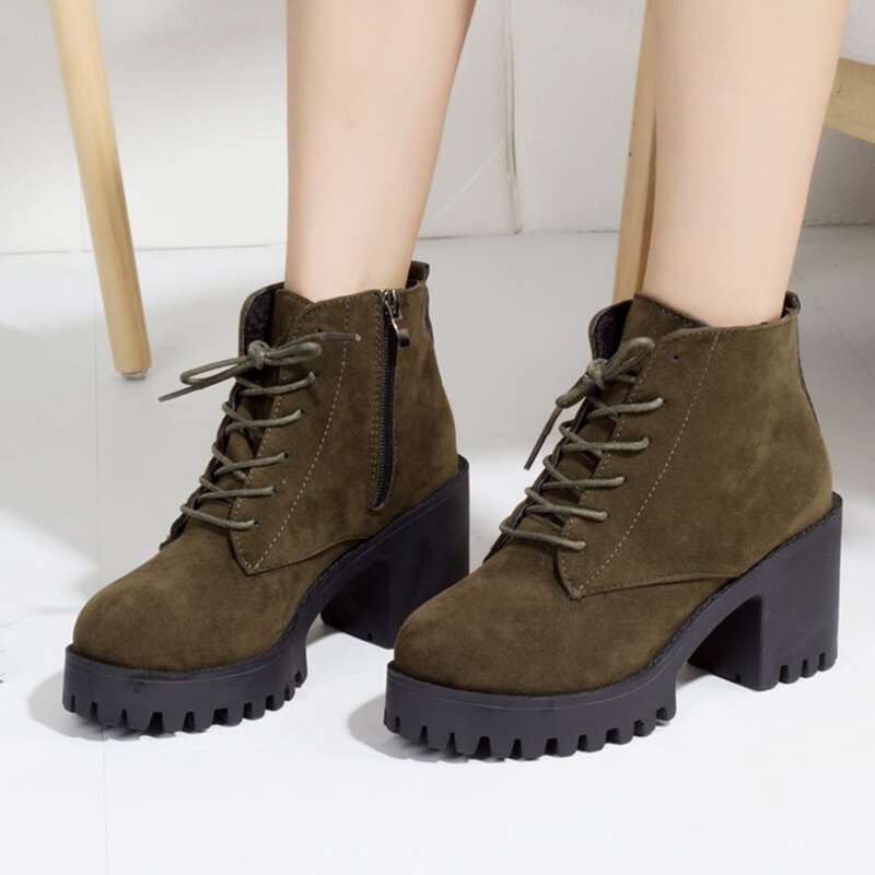 

Side Zip Combat Boots, Army green