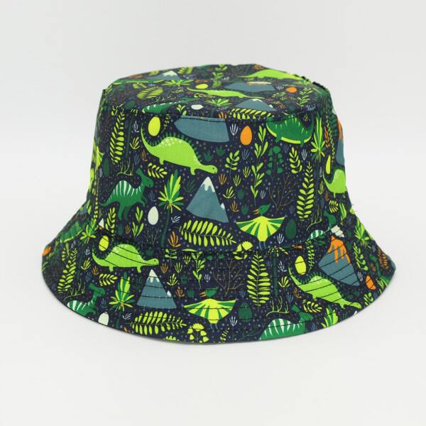 

Men Animal Print Reversible Bucket Hat, Multicolor