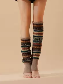 Color Block Leg Warmers - Multicolor - View 1
