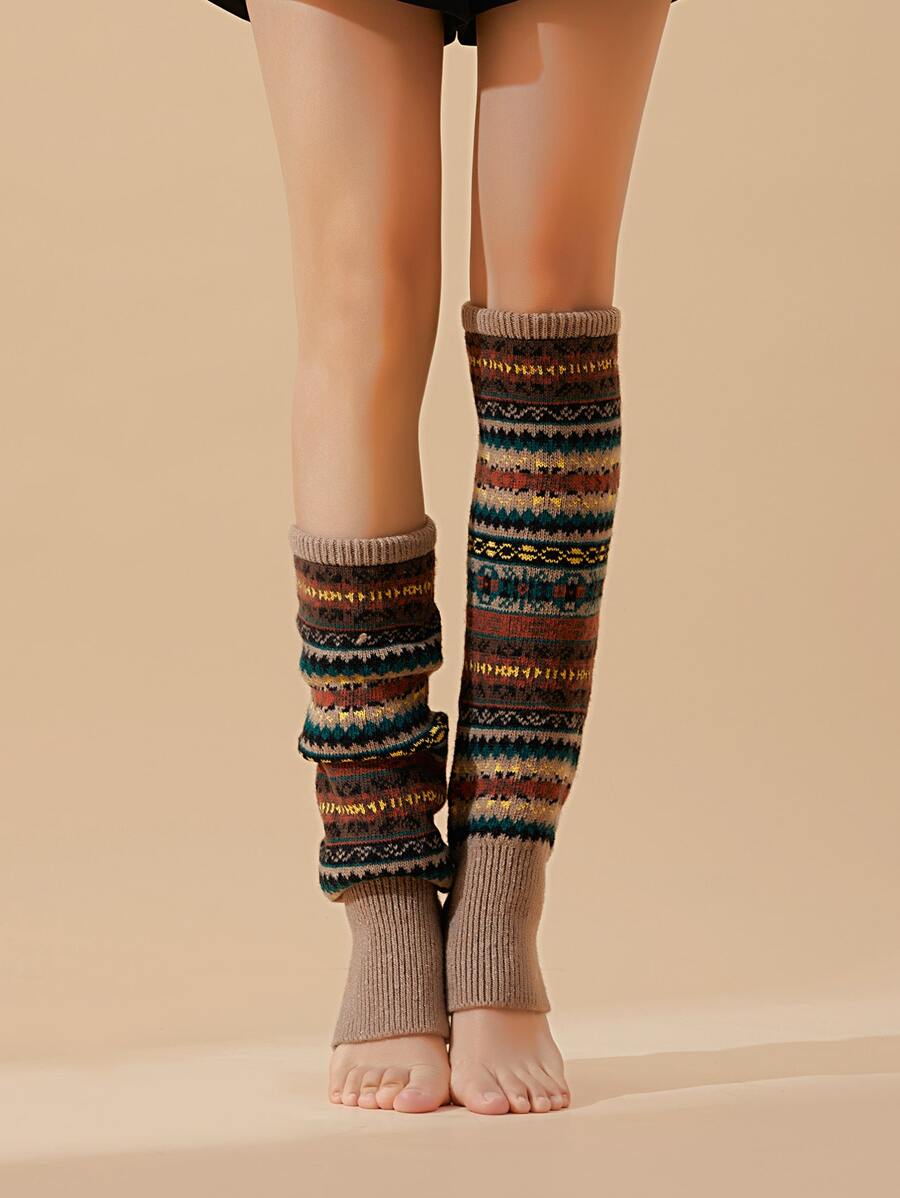 Color Block Leg Warmers - Multicolor - View 1