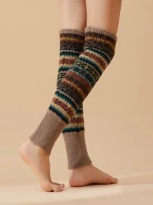 Color Block Leg Warmers - Multicolor - View 2