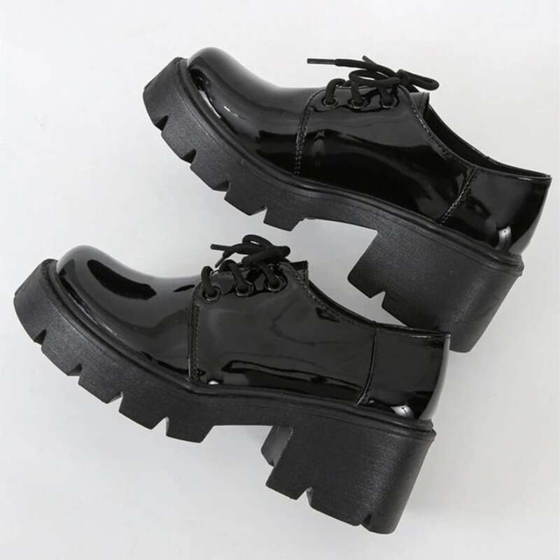 

Patent Leather Platform Mary Janes, Black