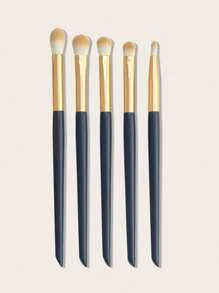 5pcs Eyeshadow Makeup Brush Set,Eyebrow Brush,Eyeshadow Brush,Spoolie,Spoolie Brush - Blue - View 2
