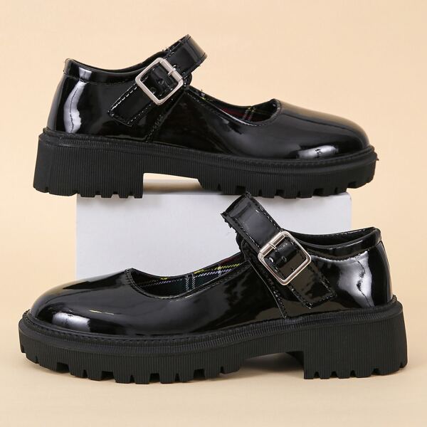 

Minimalist Wedge Mary Janes, Black