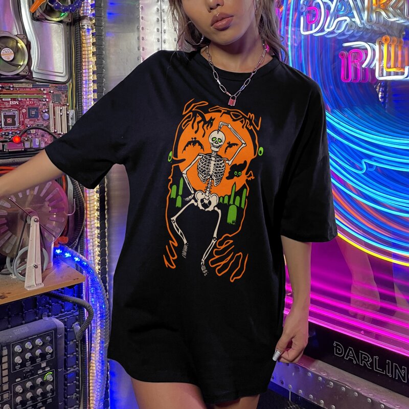 Skull Graphic Tee, Black
