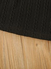 Toddler Girls Cable Textured Turtleneck Dress With Grommet Lace Up Corset