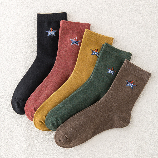 

5pairs Men Star Pattern Socks, Multicolor