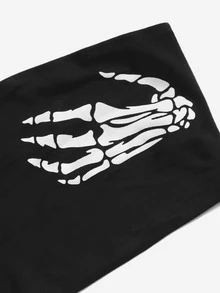 SHEIN Skeleton Hand Bandeau - Black and White - View 5