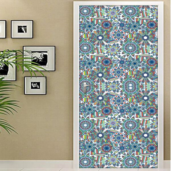 

Graphic Print Door Sticker, Multicolor