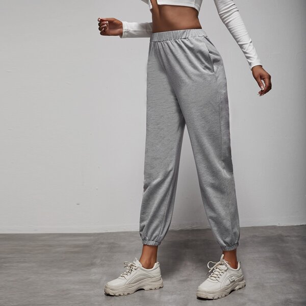 

Lace Up Front Sweatpants, Light grey