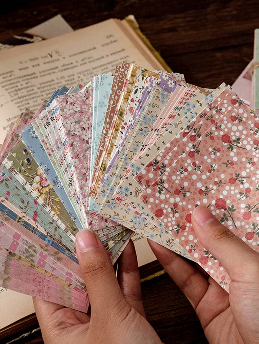 100pcs Random Pattern Material Paper - Multicolor - View 1