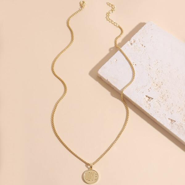 

Letter Graphic Necklace, Gold