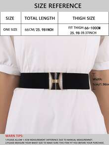 con textura de metal Cinturón elástico - Negro - Ver 2