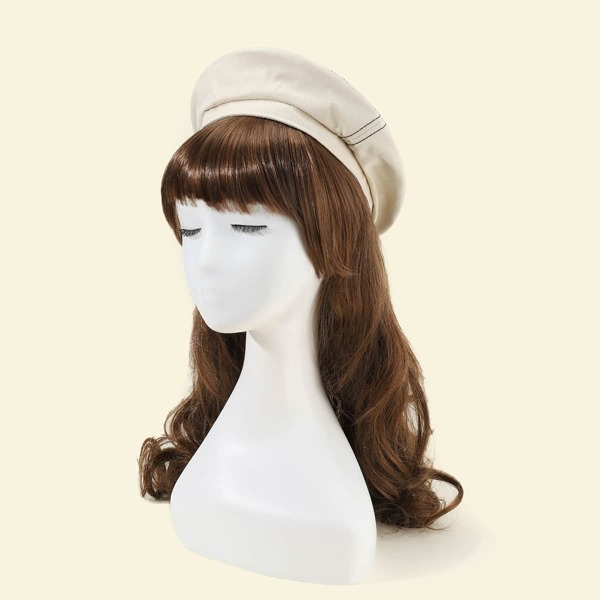 

Minimalist Solid Beret, Beige