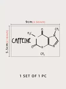 1sheet Letter Graphic Laptop Sticker - Black - View 3