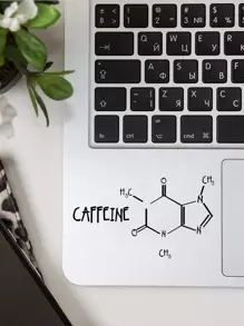 1sheet Letter Graphic Laptop Sticker - Black - View 5