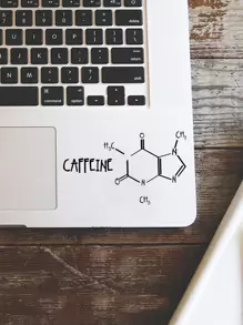 1sheet Letter Graphic Laptop Sticker - Black - View 7