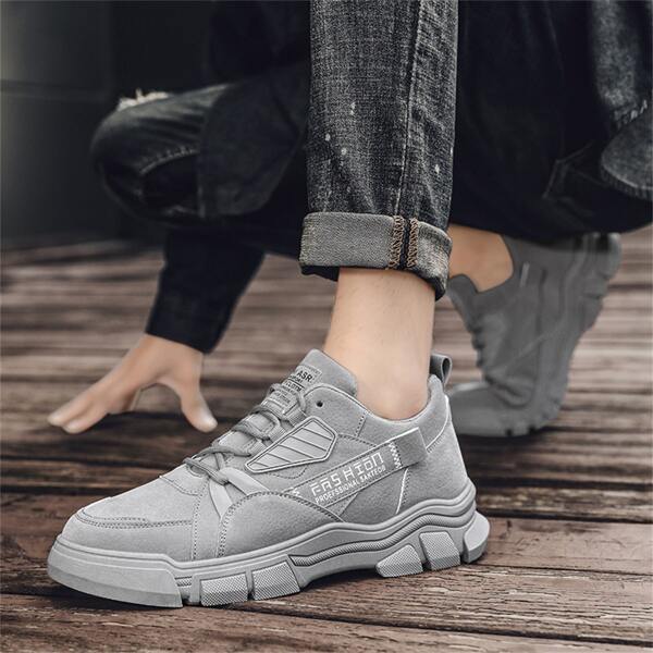 

Men Letter Graphic Lace Up Design Sneakers, Grey