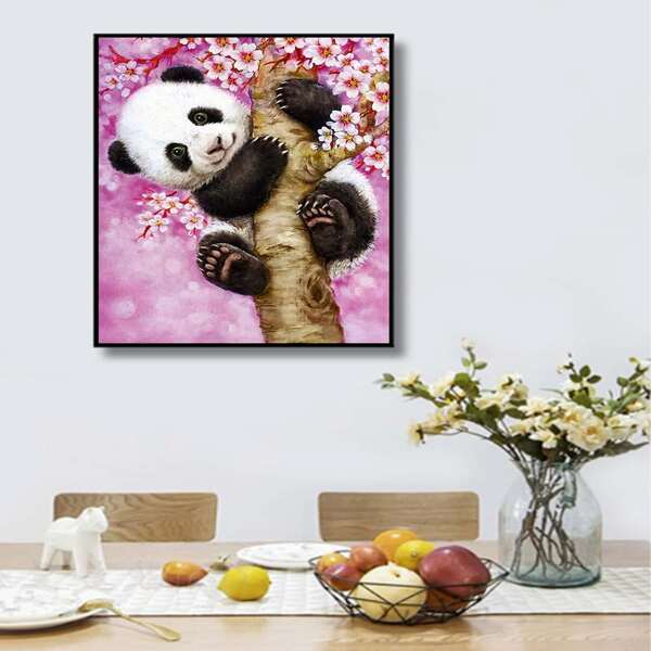 

Panda Print DIY Diamond Unframed Painting, Multicolor