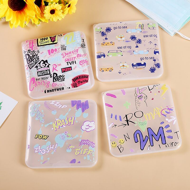 

1pc Random Pattern Face Cover Storage Box, Multicolor