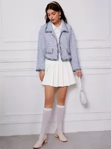 Muchica High Waist Fold Pleated Skirt Tennis Skirt