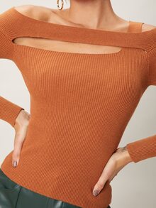 MOTF X Brooks Nader WOOL MIX CUT-OUT JUMPER - Burnt Orange - View 9