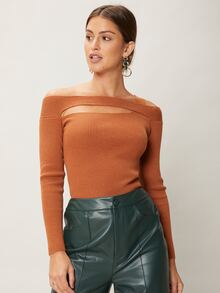 MOTF X Brooks Nader WOOL MIX CUT-OUT JUMPER - Burnt Orange - View 11