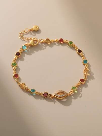 Pulsera con diseño de zirconia cúbica