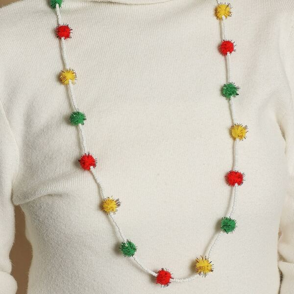 

Pom Pom Decor Necklace, Multicolor