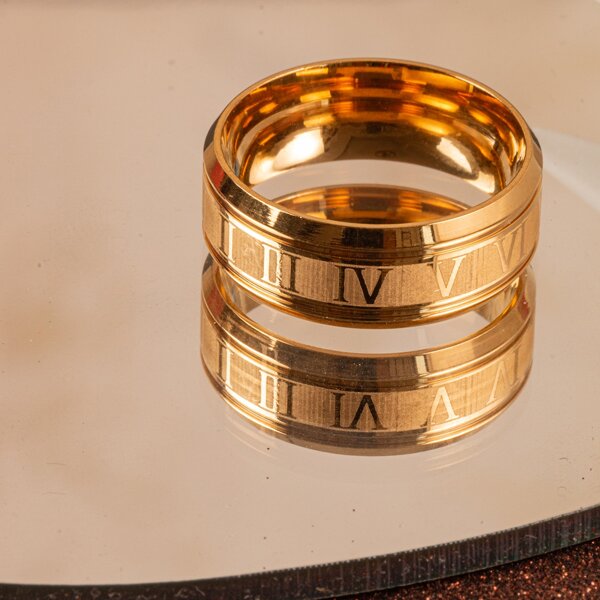 

Men Stainless Steel Ring, Gold