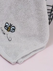 Toalla Con Bordado De Mariposas Súper Suave, 1 Pieza - Gris - Ver 3
