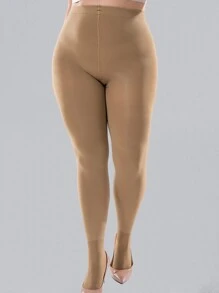 Plus 120D Solid Tights - Apricot - View 1
