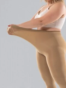 Plus 120D Solid Tights - Apricot - View 4