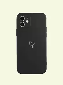 Heart Pattern Phone Case - Black and White - View 1
