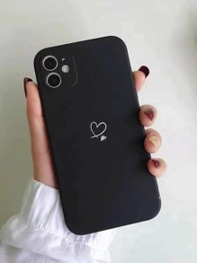 Heart Pattern Phone Case - Black and White - View 2