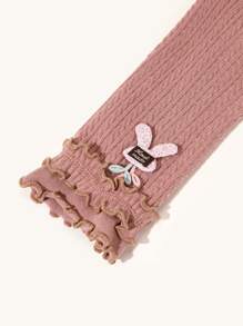 Toddler Girls Rabbit Decor Leggings - Pink - View 3