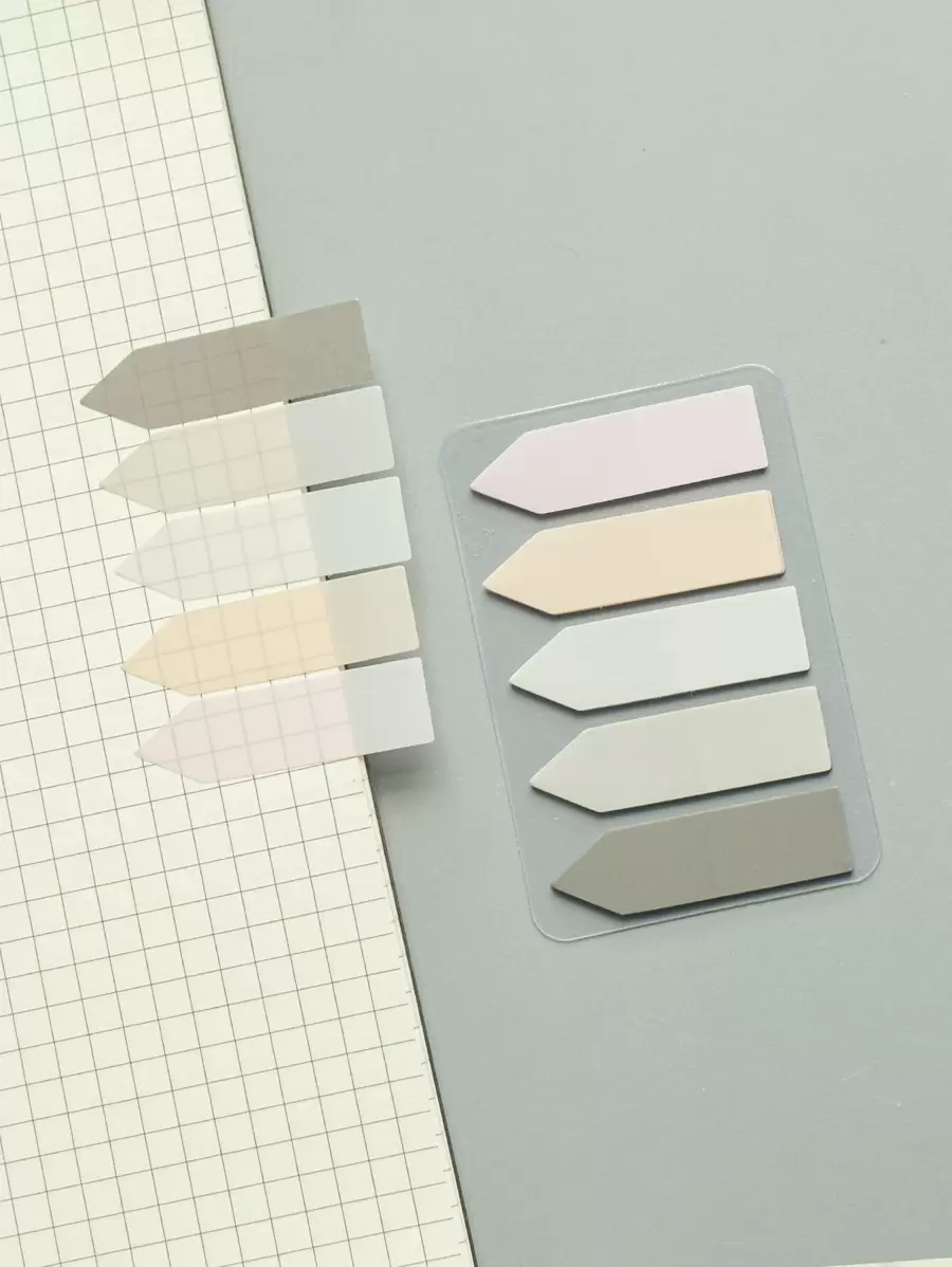 1入組素色便利貼標籤貼紙2.95*2.17英寸100張每個 - 卡其色 - 查看 1