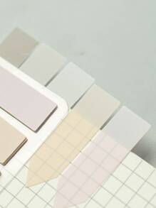 1入組素色便利貼標籤貼紙2.95*2.17英寸100張每個 - 卡其色 - 查看 2