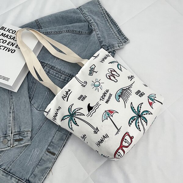 

Tropical Graphic Tote Bag, Multicolor